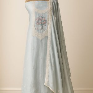 Nazia Touch - Pastel Blue Unstitched Suit-Aaroha Living