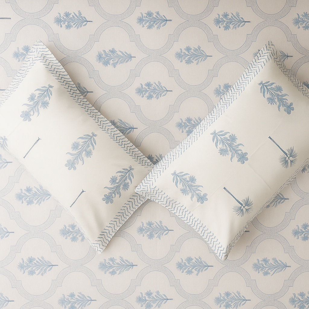 Cotton Block Print Bedsheet-Aaroha Living
