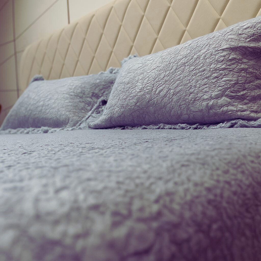 Feather Grey Frill Bedcover-Aaroha Living