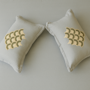 Dark Grey Embroidered Bedcover Set-Aaroha Living