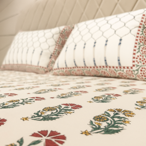 Cotton Block Print Bedsheet-Aaroha Living