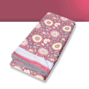 Cotton Dohar with Floral & Geometric Printed-Aaroha Living
