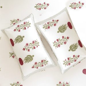 Cotton Block Print Bedsheet-Aaroha Living