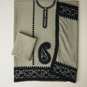 Kaari Aabroo - Green Muslin Unstitched Suit-Aaroha Living