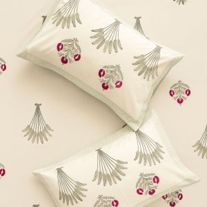 Cotton Block Print Bedsheet-Aaroha Living