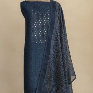 Neelkamal - The Royal Blue Tissue Unstitched Suit-Aaroha Living