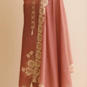 Phool-Sa Nazara - Pink Tissue Unstitched Suit-Aaroha Living