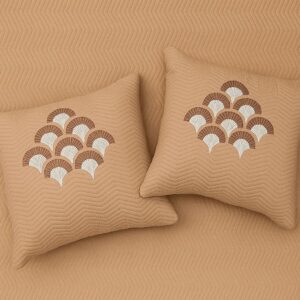 Rust Embroidered Bedcover Set- Aaroha Living