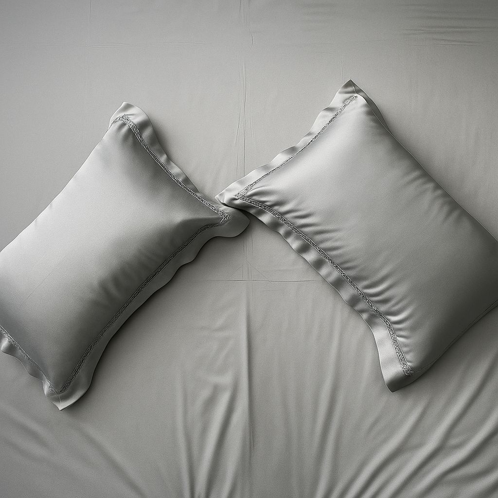 Grey Solid Bedsheet-Aaroha Living