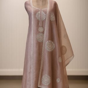 Noor-E-Gota – Peach Tissue Elegance Unstitched Suit-Aaroha Living