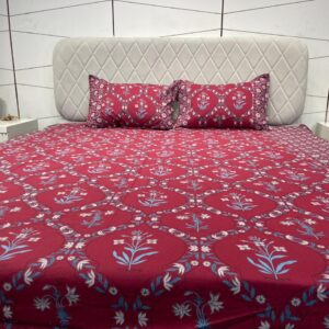 Cotton Block Print Bedsheet-Aaroha Living