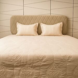 Embroidered Flower Bedcover-Aaroha Living