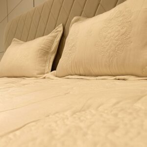 Embroidered Flower Bedcover-Aaroha Living