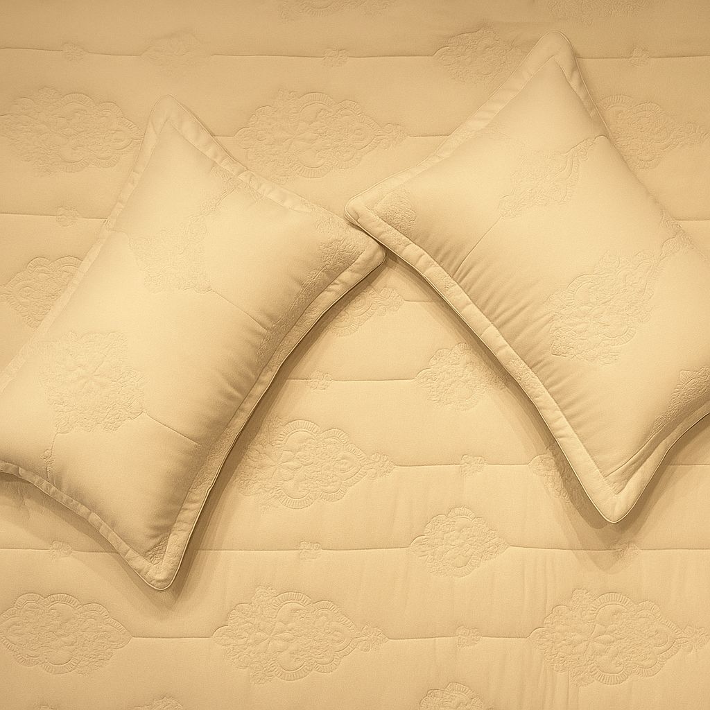 Embroidered Flower Bedcover-Aaroha Living