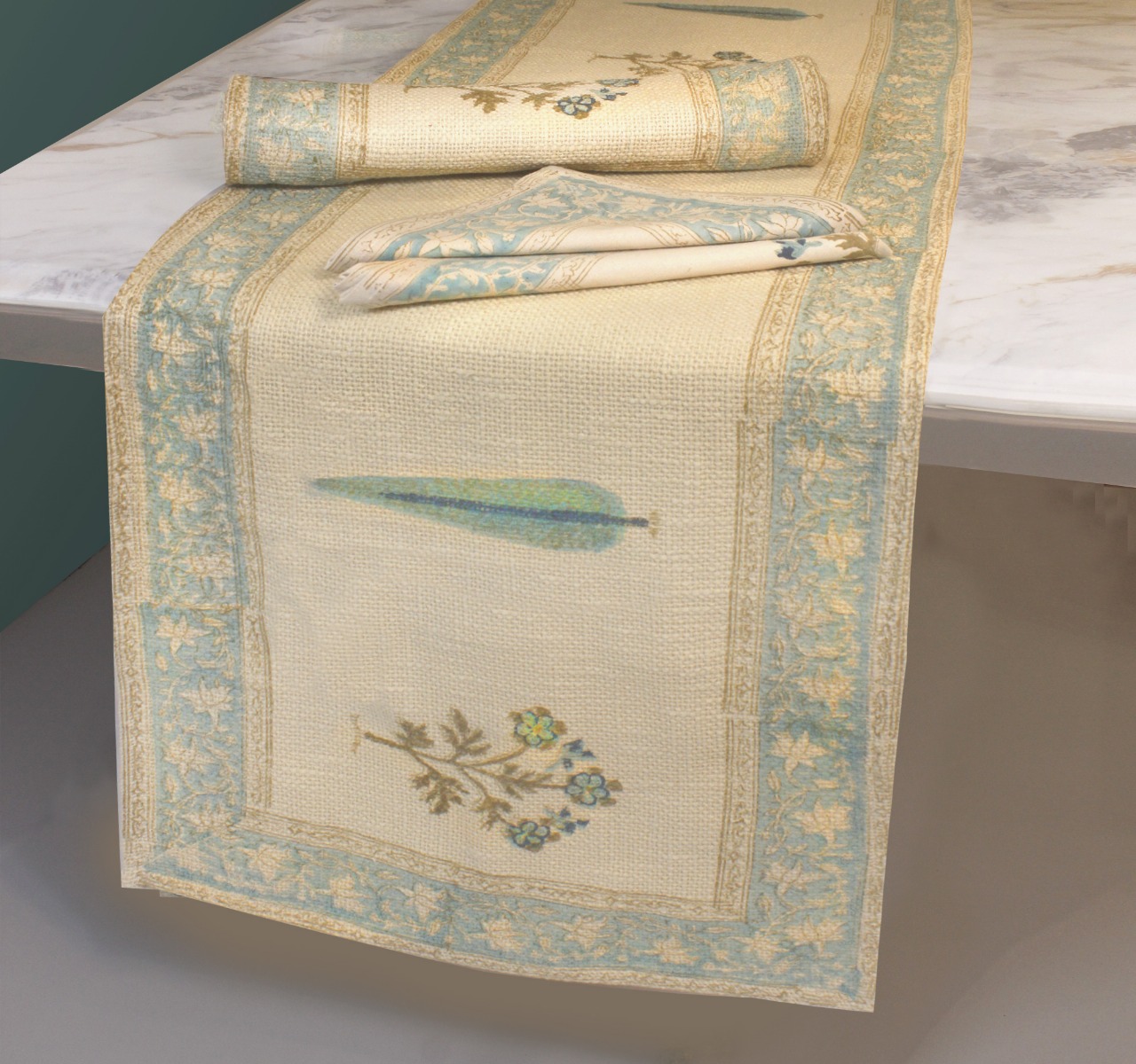 Dining Table Runner with Mat, Napkin-Aaroha Living