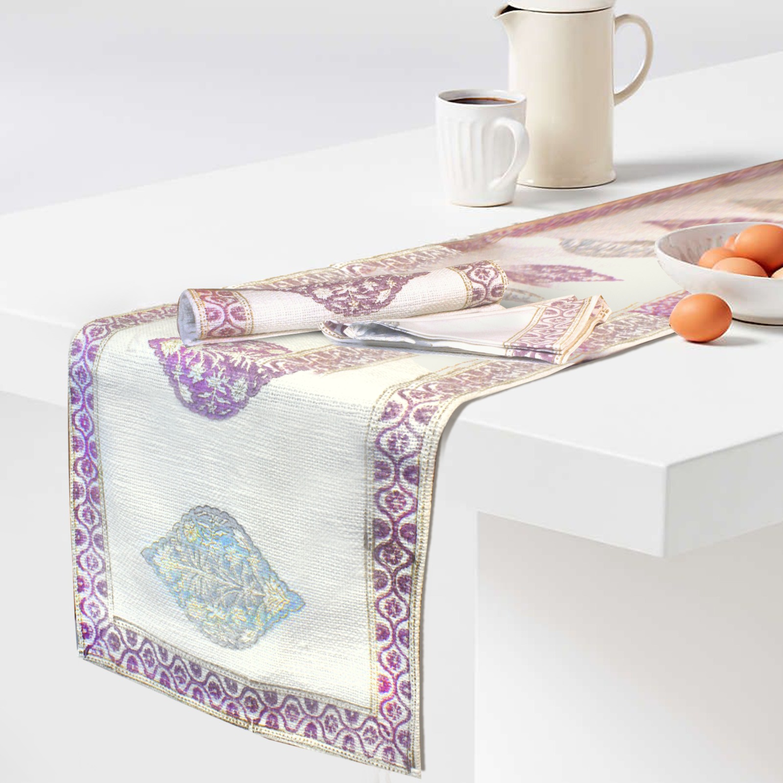 Dining Table Runner with Mat, Napkin-Aaroha Living
