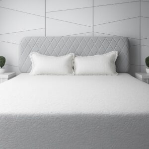 Feather Dusty Beige  Frill Bedcover