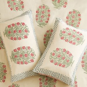 Cotton Block Print Bedsheet-Aaroha Living