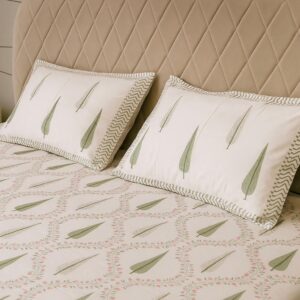 Cotton Block Print Bedsheet-Aaroha Living
