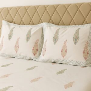 Cotton Block Print Bedsheet-Aaroha Living