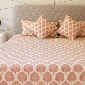 Ajrakh Block Prints Bedcover-Aaroha Living