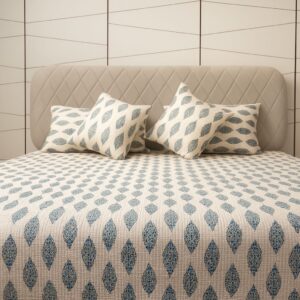Ajrakh Block Print Bedcover-Aaroha Living