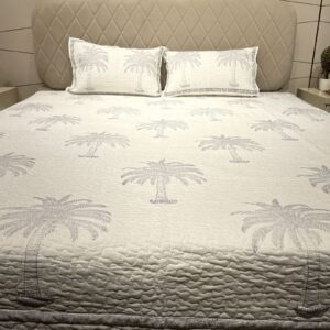 Tropical Escape Palm Tree Quilted Bedding Set