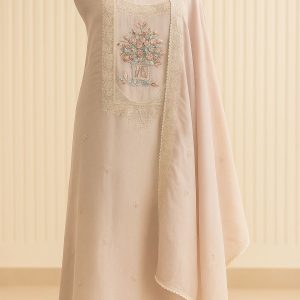 Nazia Touch - Blush Pink Unstitched Suit-Aaroha Living