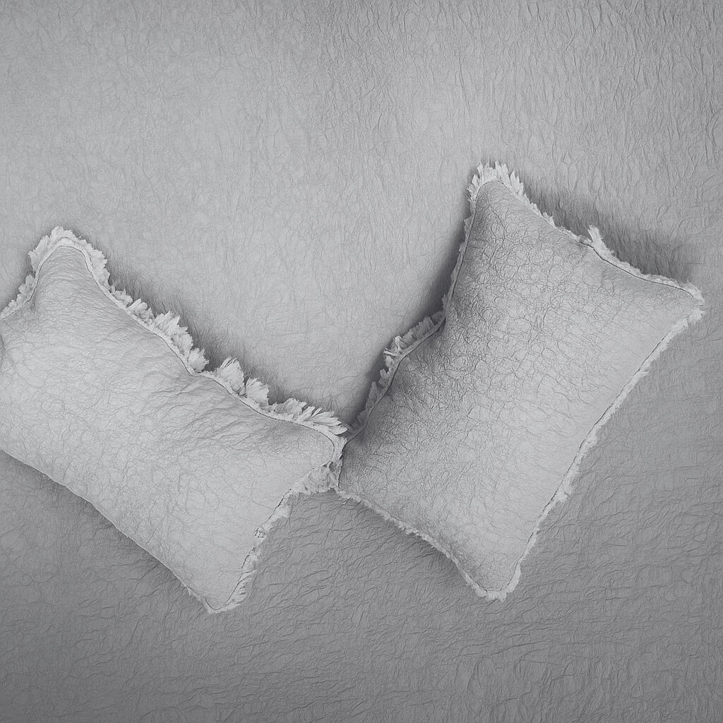 Feather Grey Frill Bedcover-Aaroha Living