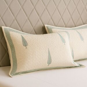 White cotton quilted bedcover-Aaroha Living