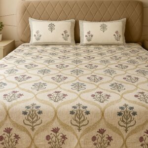 Bageecha Slub Cotton Bedcover-Aaroha Living