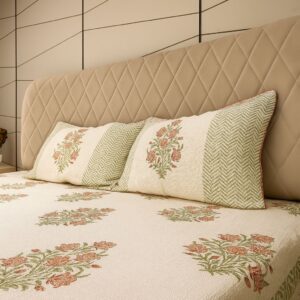 Bageecha Slub Cotton Bedcover-Aaroha Living