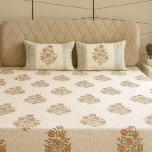 Bageecha Slub Cotton Bedcover-Aaroha Living