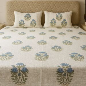 Bageecha Slub Cotton Bedcover-Aaroha Living