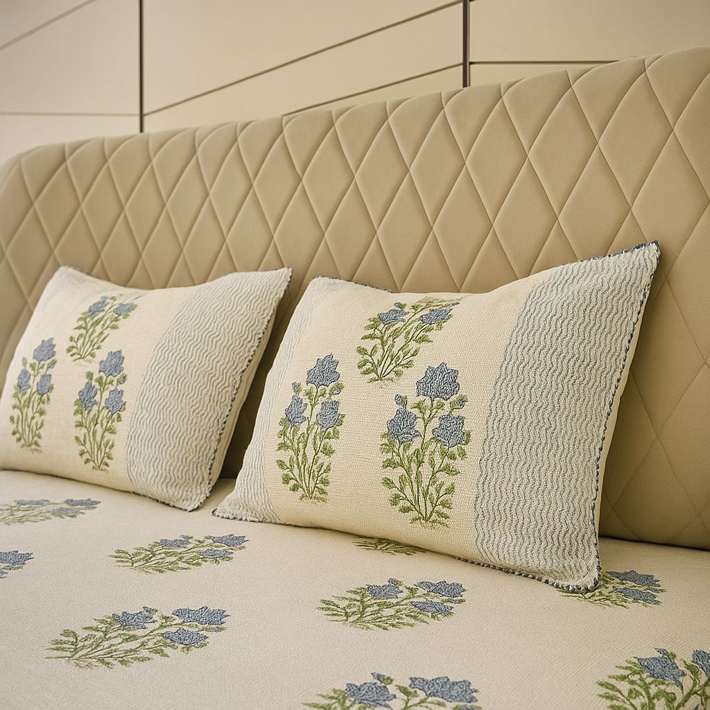 Bageecha Slub Cotton Bedcover-Aaroha Living