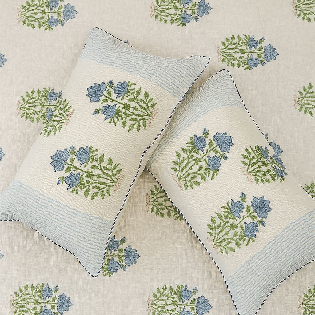 Bageecha Slub Cotton Bedcover-Aaroha Living