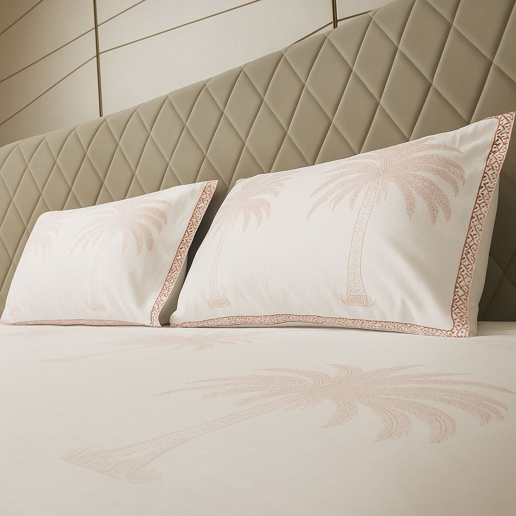 Cotton Block Print Bedsheet-Aaroha Living