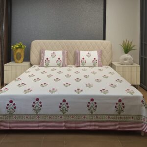 Nature Bloom Premium Cotton Bedsheet