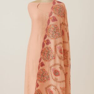 Chanderi With Thread Embroidery Unstitched Suit